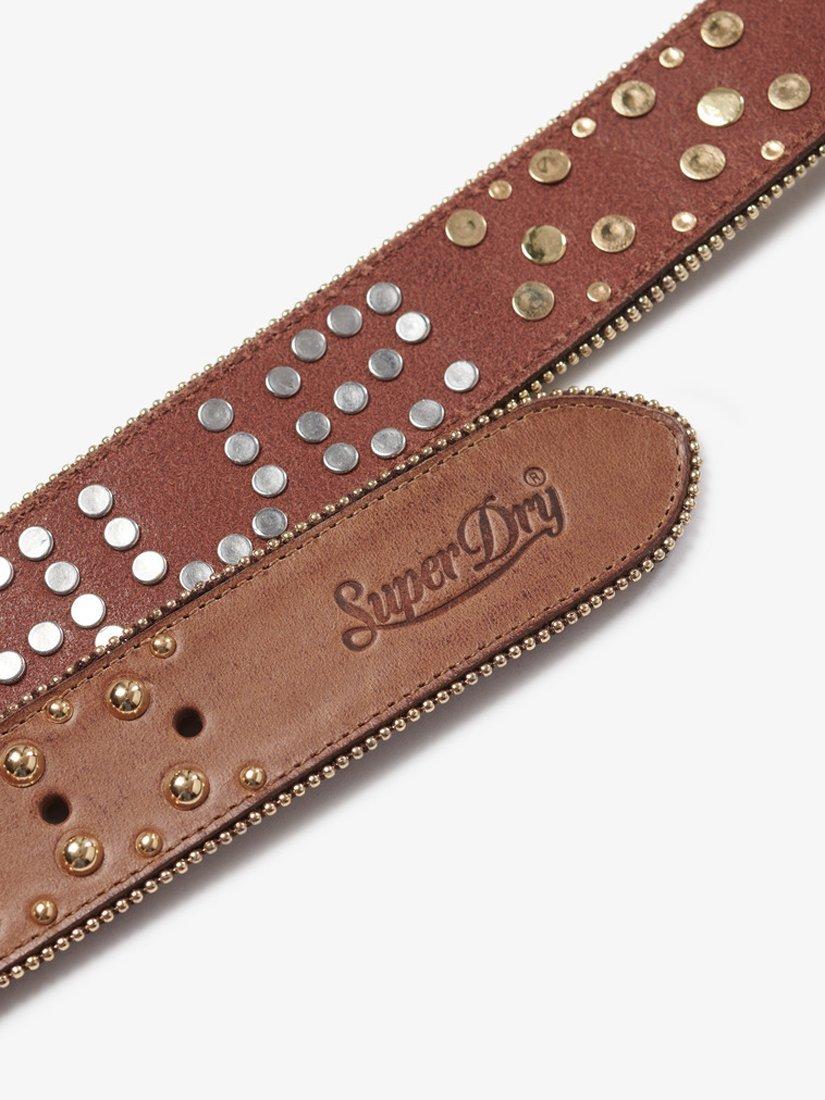 Product image 4 of 5, which shows Superdry Rhinestone Leather Belt, Tan, S