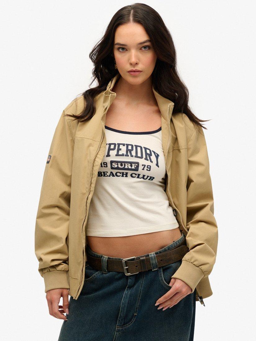 Superdry Oversized Harrington Jacket, Canyon Beige