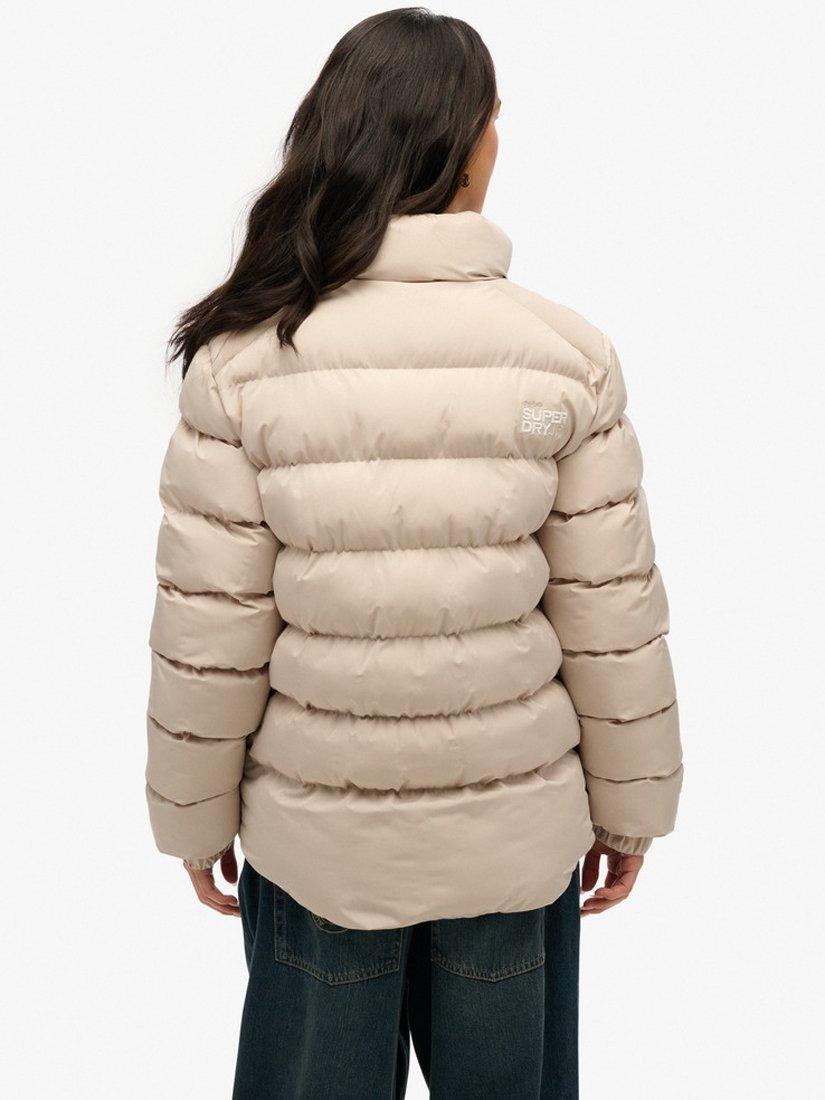 Product image 2 of 6, which shows Superdry Oversized Sports Puffer Jacket, Chateau Gray, XS