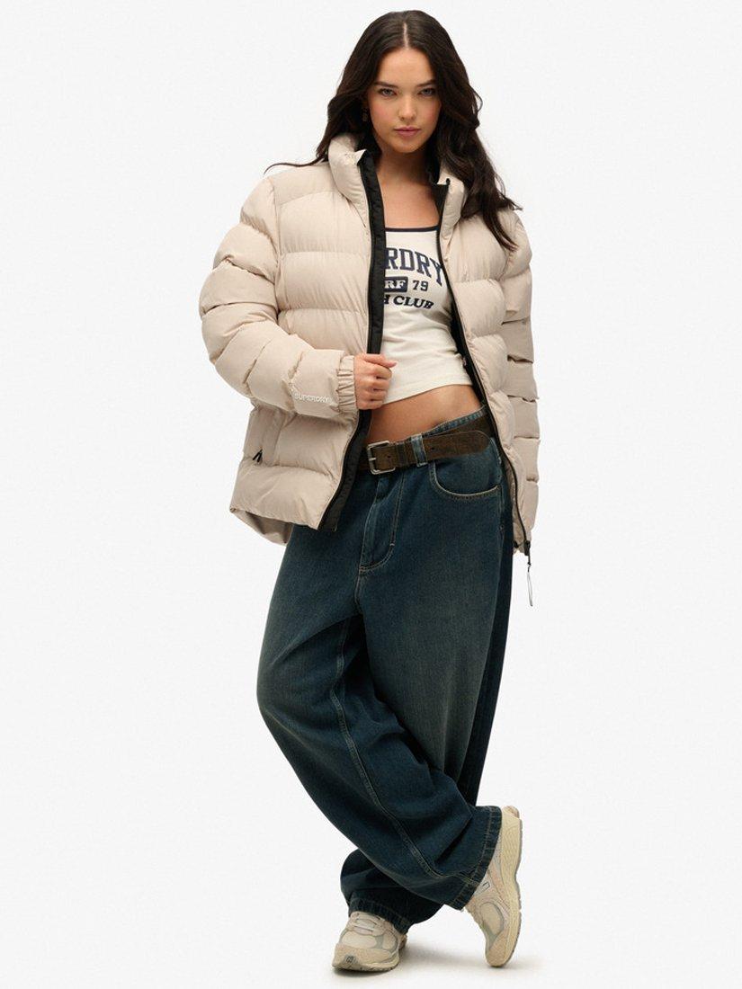 Product image 5 of 6, which shows Superdry Oversized Sports Puffer Jacket, Chateau Gray, XS