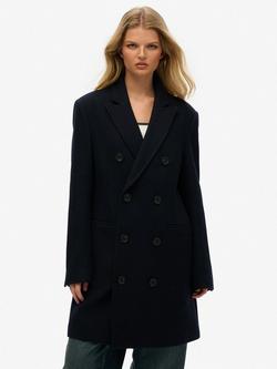 Superdry The Merchant Store Oversized Town Coat, Navy - view 2, Navy