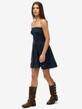 Superdry Smocked Bandeau Mini Dress, Eclipse Navy