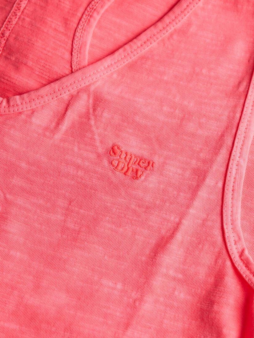 Product image 6 of 6, which shows Superdry Beach Jersey Vest Midi Dress, Fiery Coral, 10