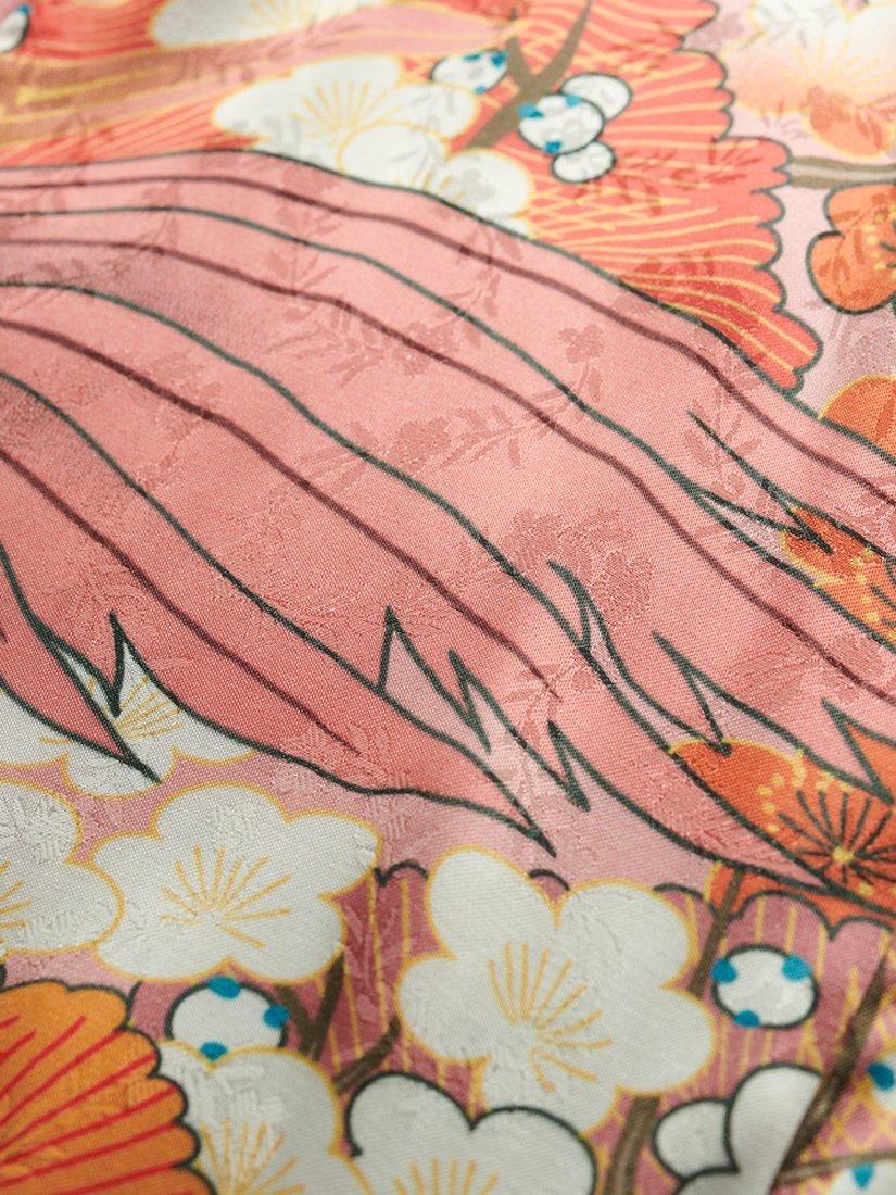 Product image 6 of 6, which shows Superdry Mandarin Jacquard Mini Dress, Kam Coral, 10