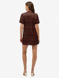Superdry Mandarin Jacquard Mini Dress, Floral Block Black