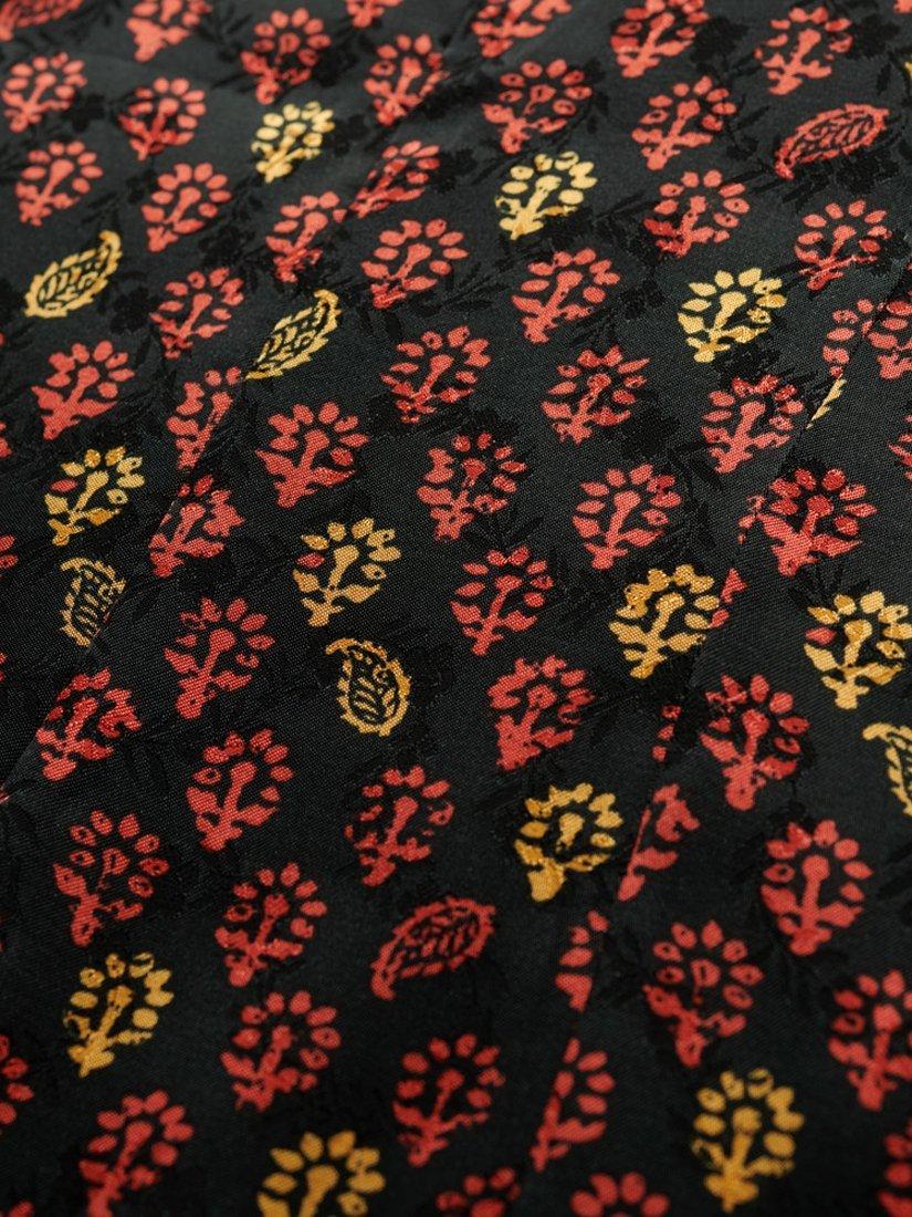 Product image 6 of 6, which shows Superdry Mandarin Jacquard Mini Dress, Floral Block Black, 10