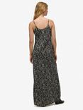 Superdry Leopard Print Bias Cut Slip Maxi Dress, Grey Animal Print