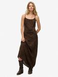 Superdry Leopard Print Bias Cut Slip Maxi Dress, Leona Leopard