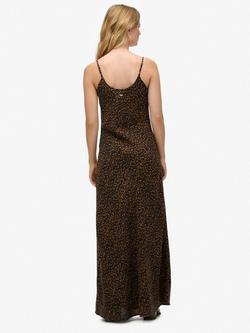 Superdry Leopard Print Bias Cut Slip Maxi Dress, Leona Leopard - view 2, Leona Leopard