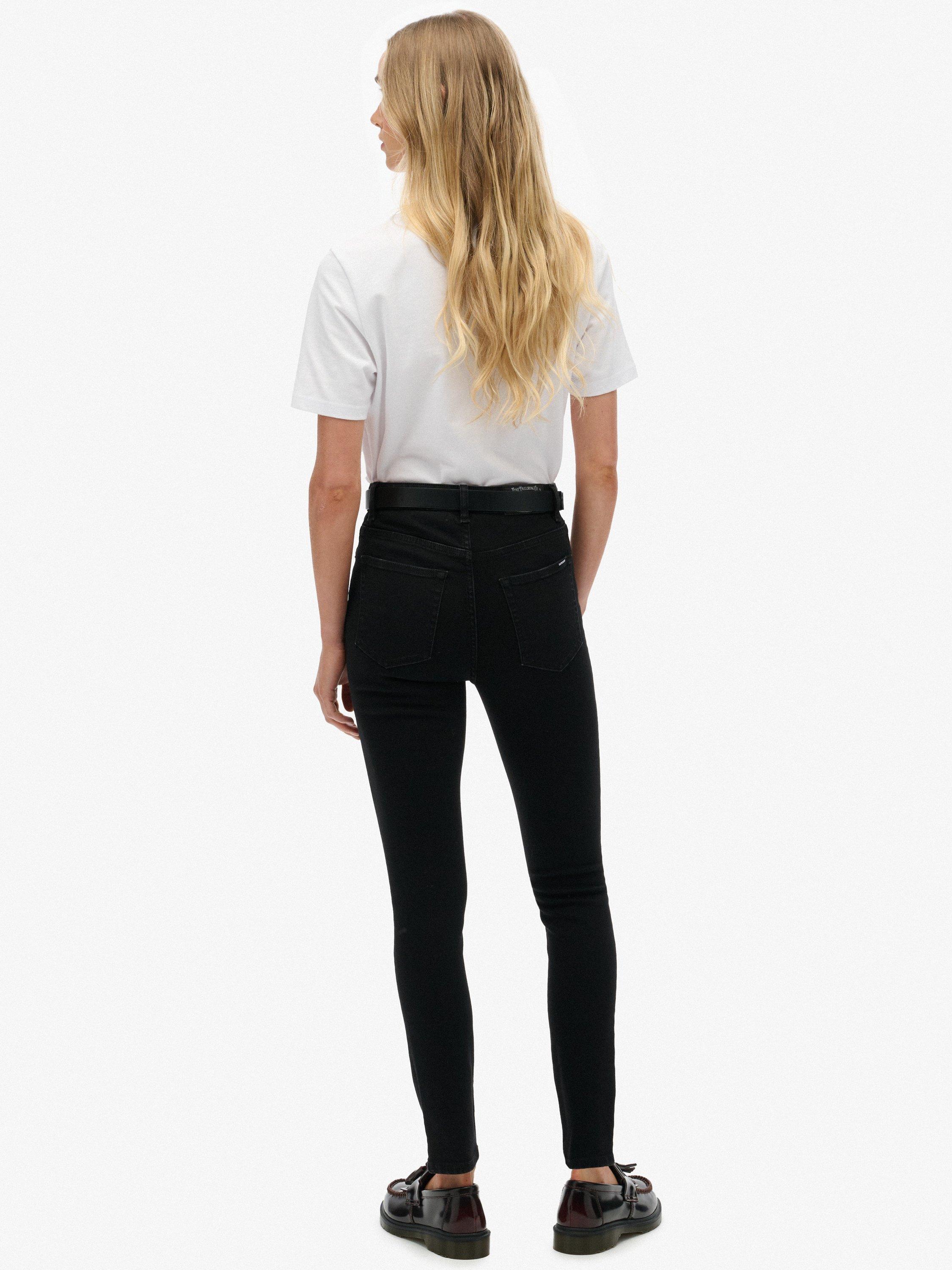 Product image 2 of 6, which shows Superdry High Rise Skinny Jeans, Black, W26/L30