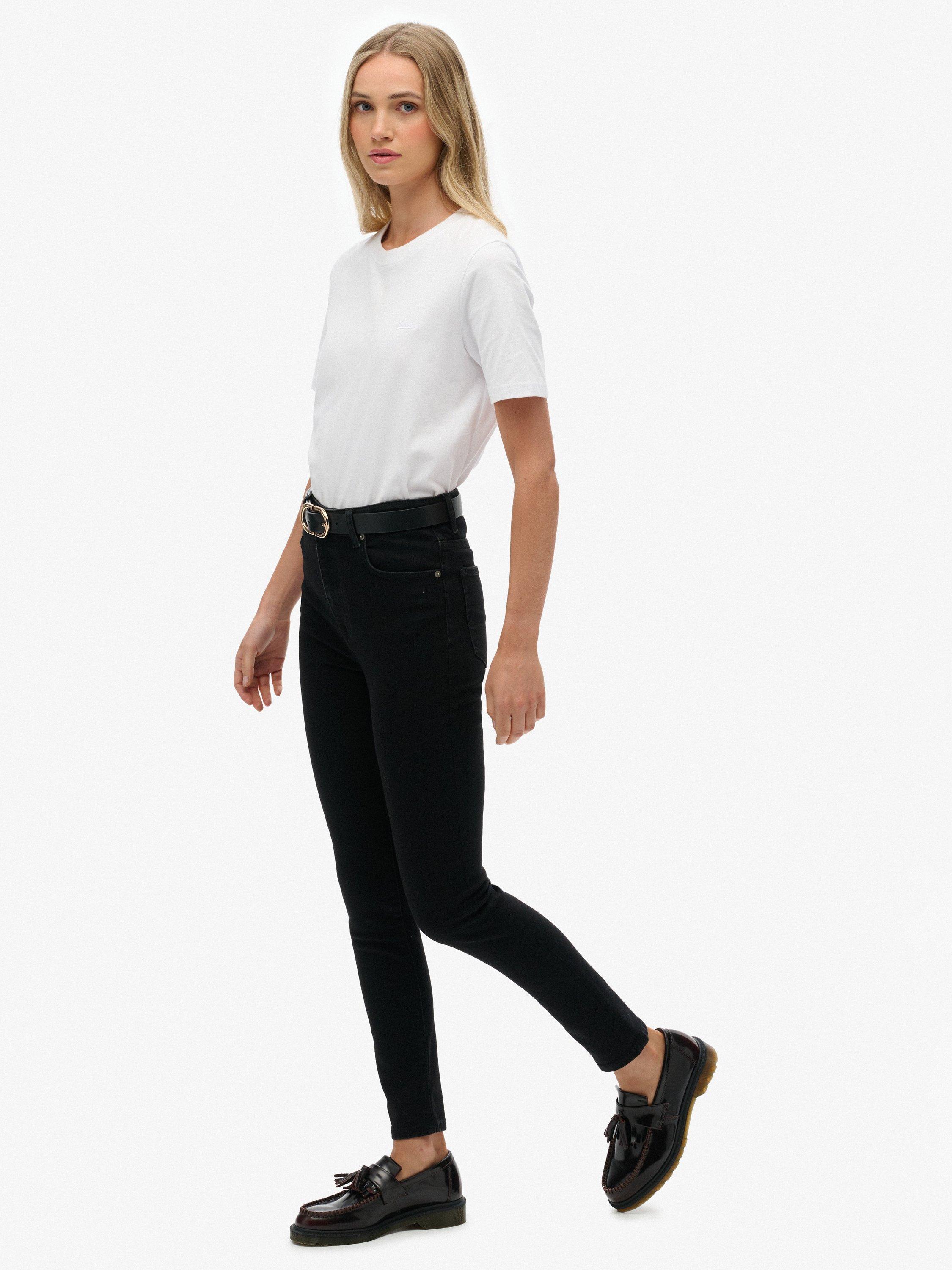 Product image 3 of 6, which shows Superdry High Rise Skinny Jeans, Black, W26/L30
