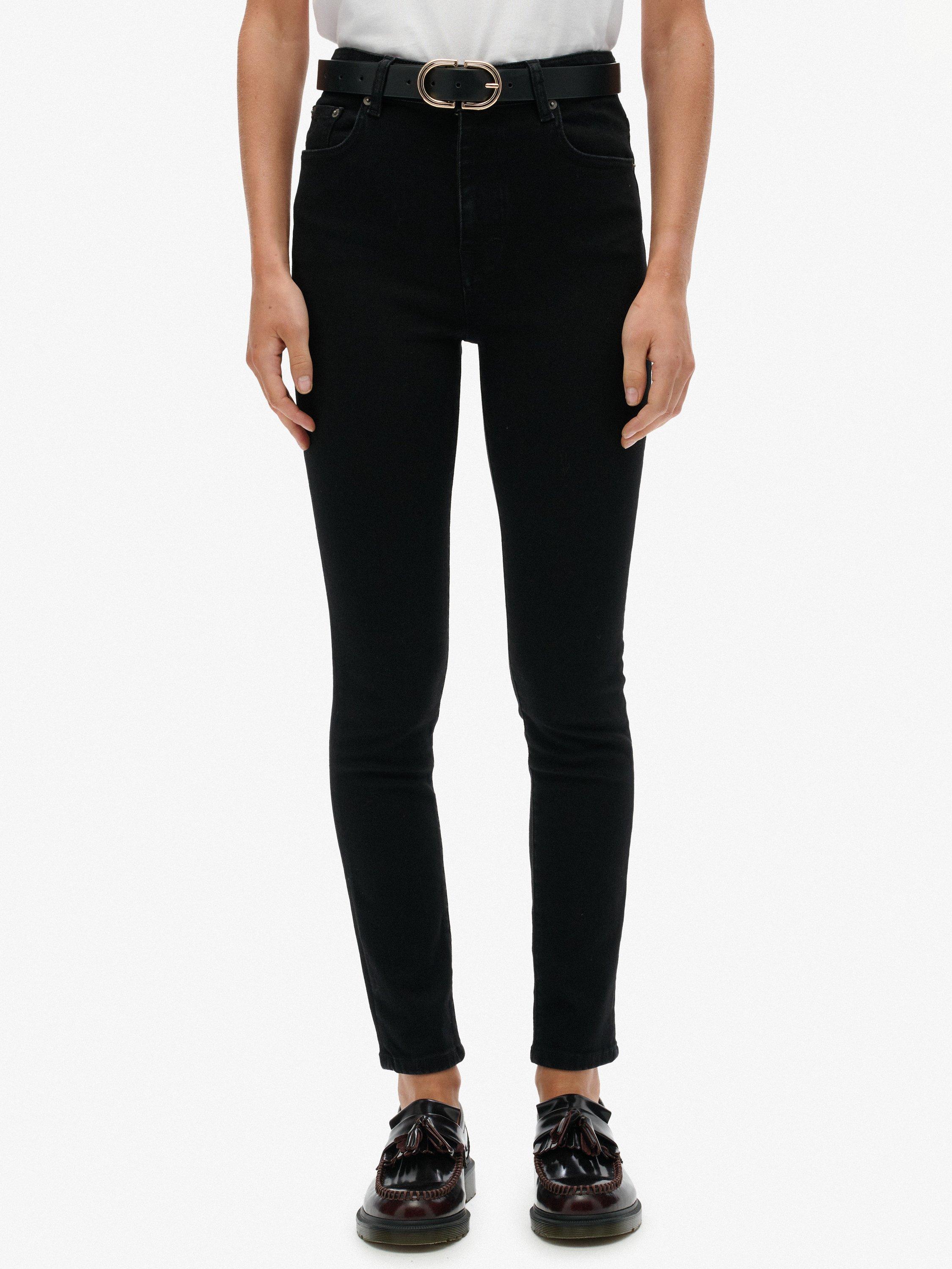 Product image 4 of 6, which shows Superdry High Rise Skinny Jeans, Black, W26/L30