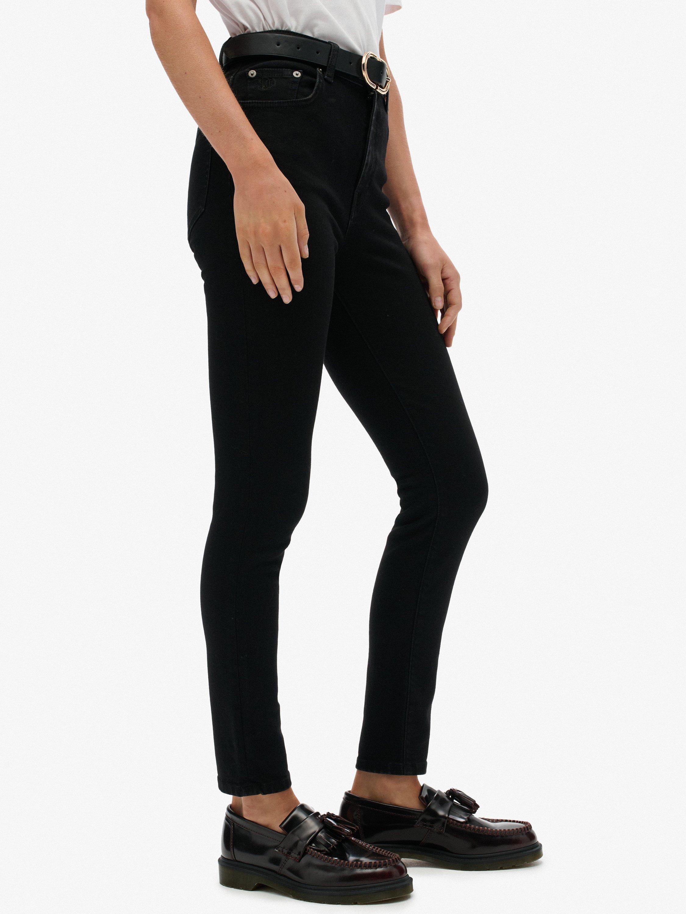 Product image 6 of 6, which shows Superdry High Rise Skinny Jeans, Black, W26/L30