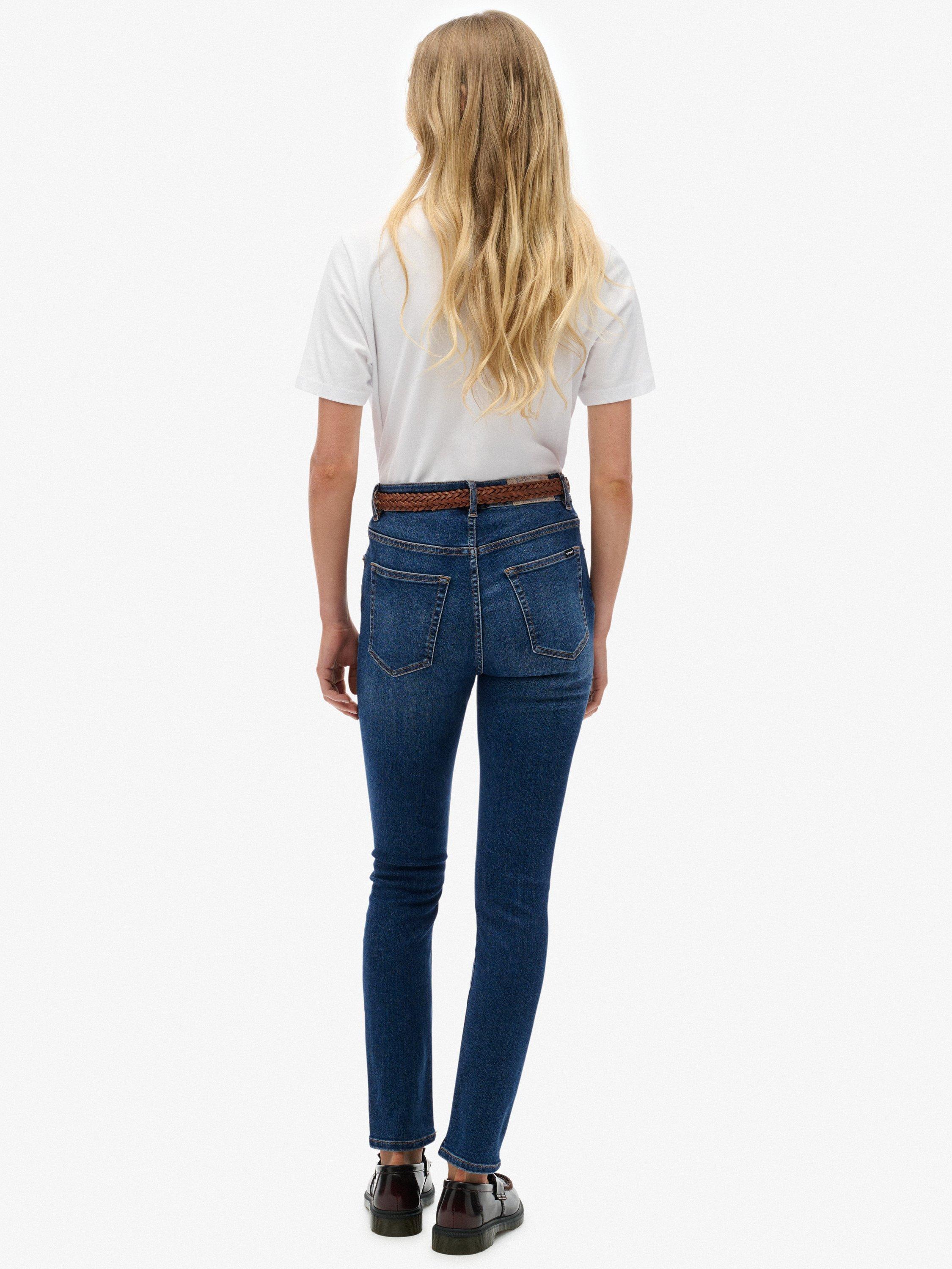 Product image 2 of 6, which shows Superdry High Rise Skinny Jeans, Deep Indigo Denim, W26/L30