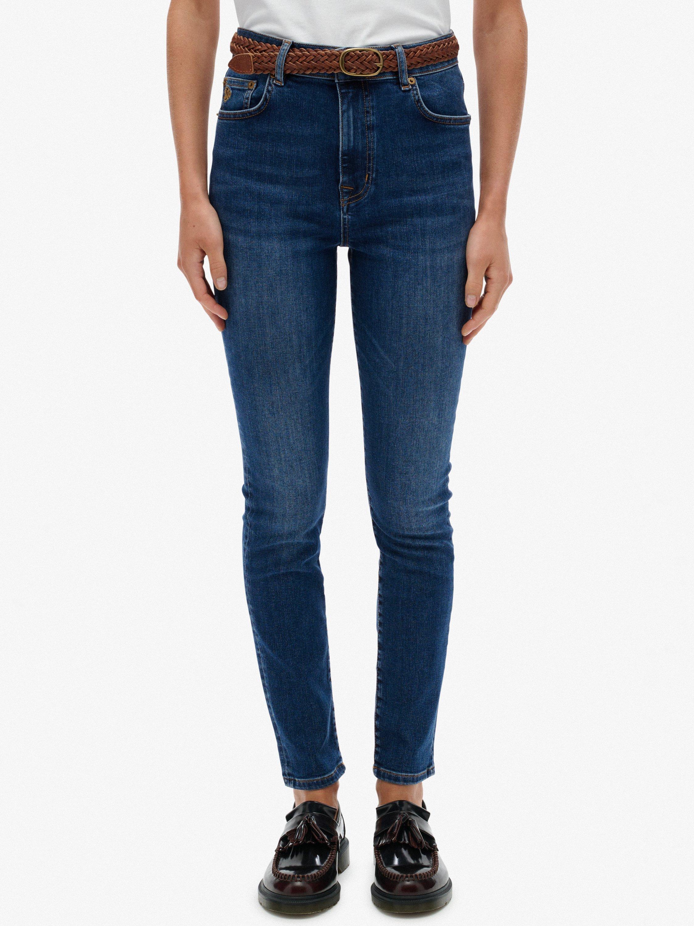Product image 4 of 6, which shows Superdry High Rise Skinny Jeans, Deep Indigo Denim, W26/L30