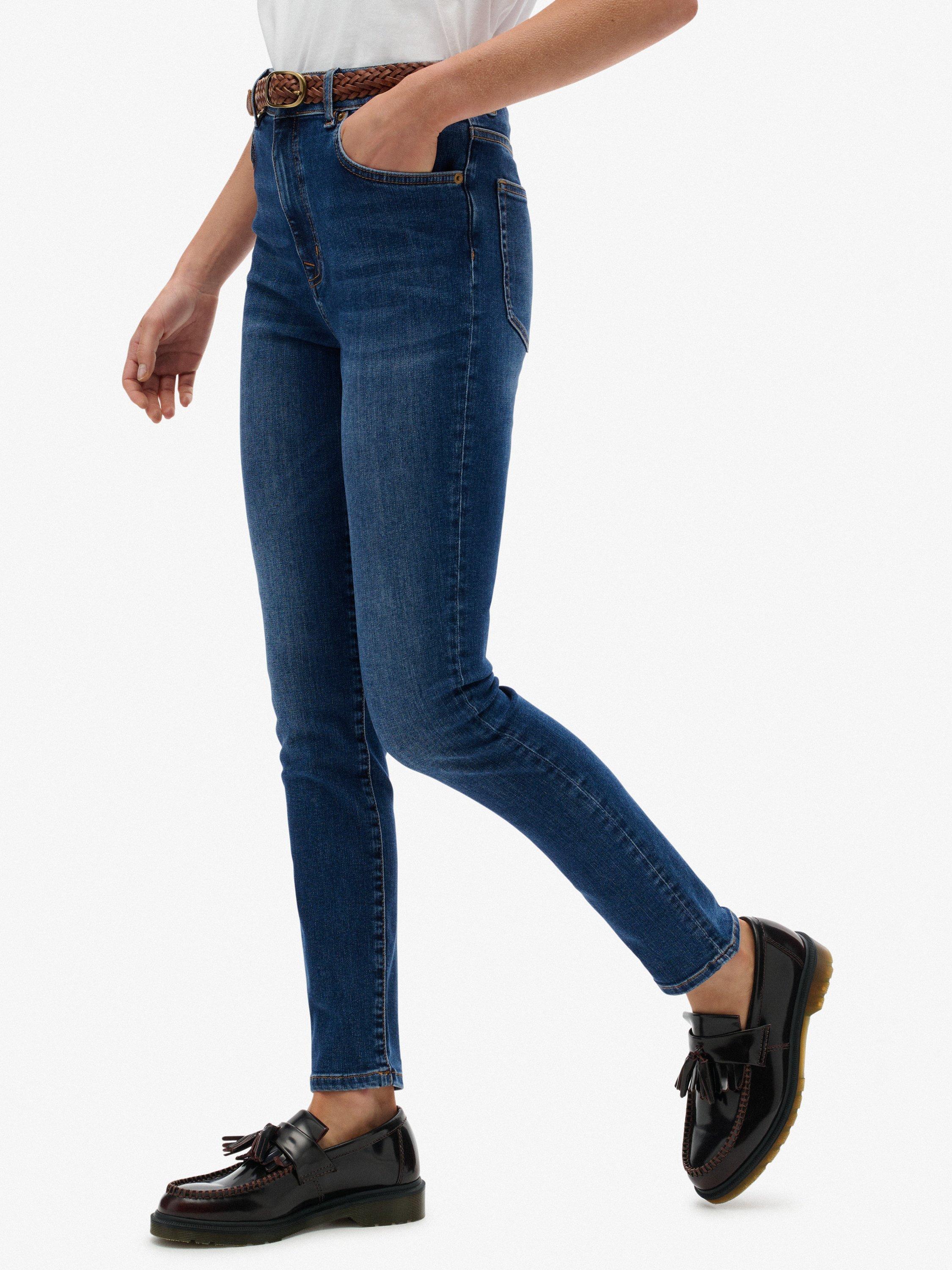 Product image 6 of 6, which shows Superdry High Rise Skinny Jeans, Deep Indigo Denim, W26/L30