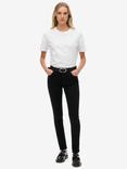 Superdry Mid Rise Skinny Jeans, Black