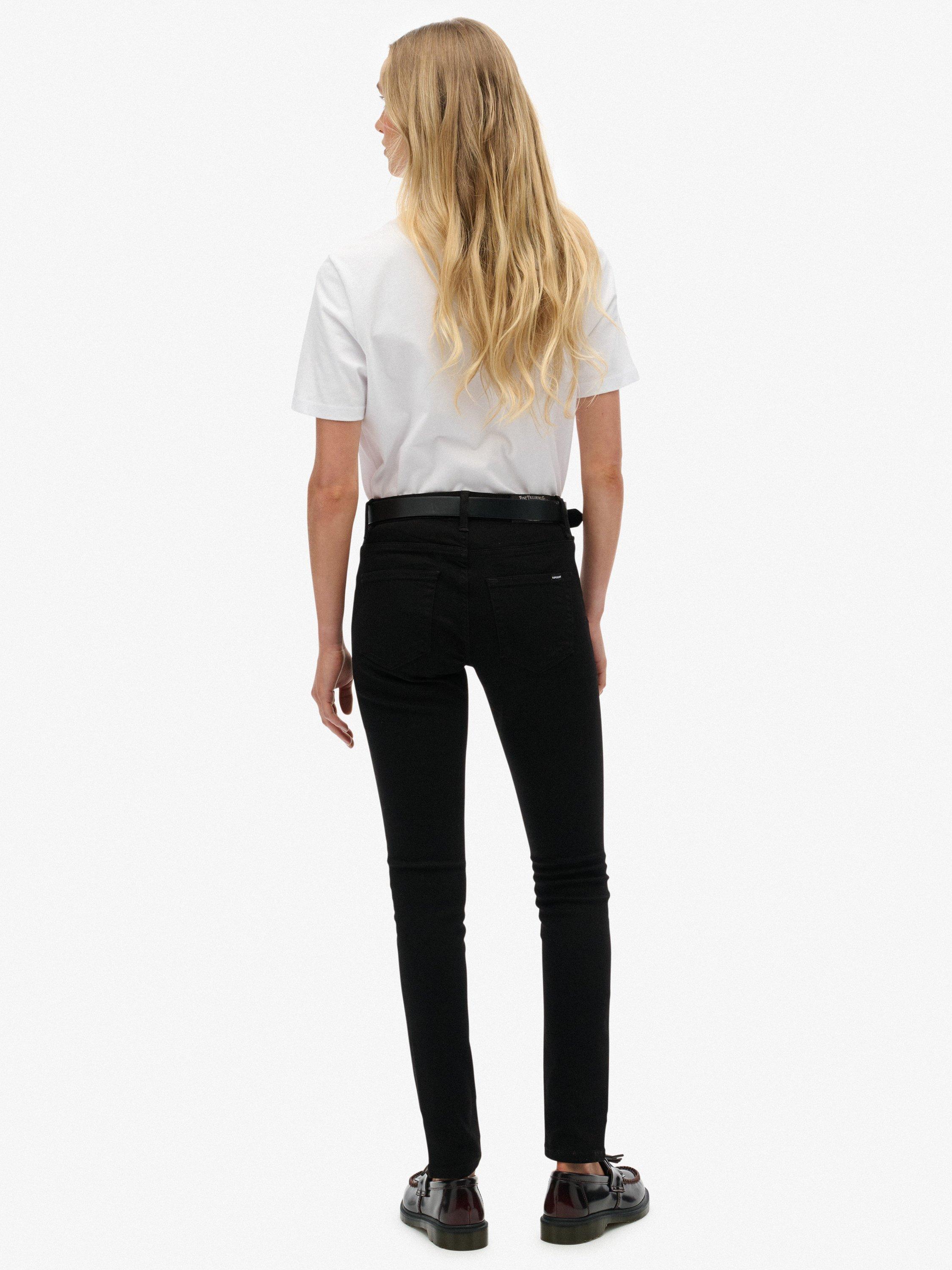 Product image 2 of 6, which shows Superdry Mid Rise Skinny Jeans, Black, W26/L30