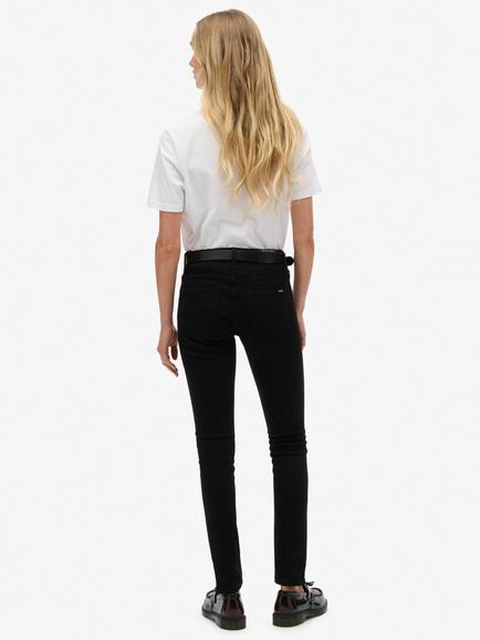 Superdry Mid Rise Skinny Jeans, Black - view 2, Black