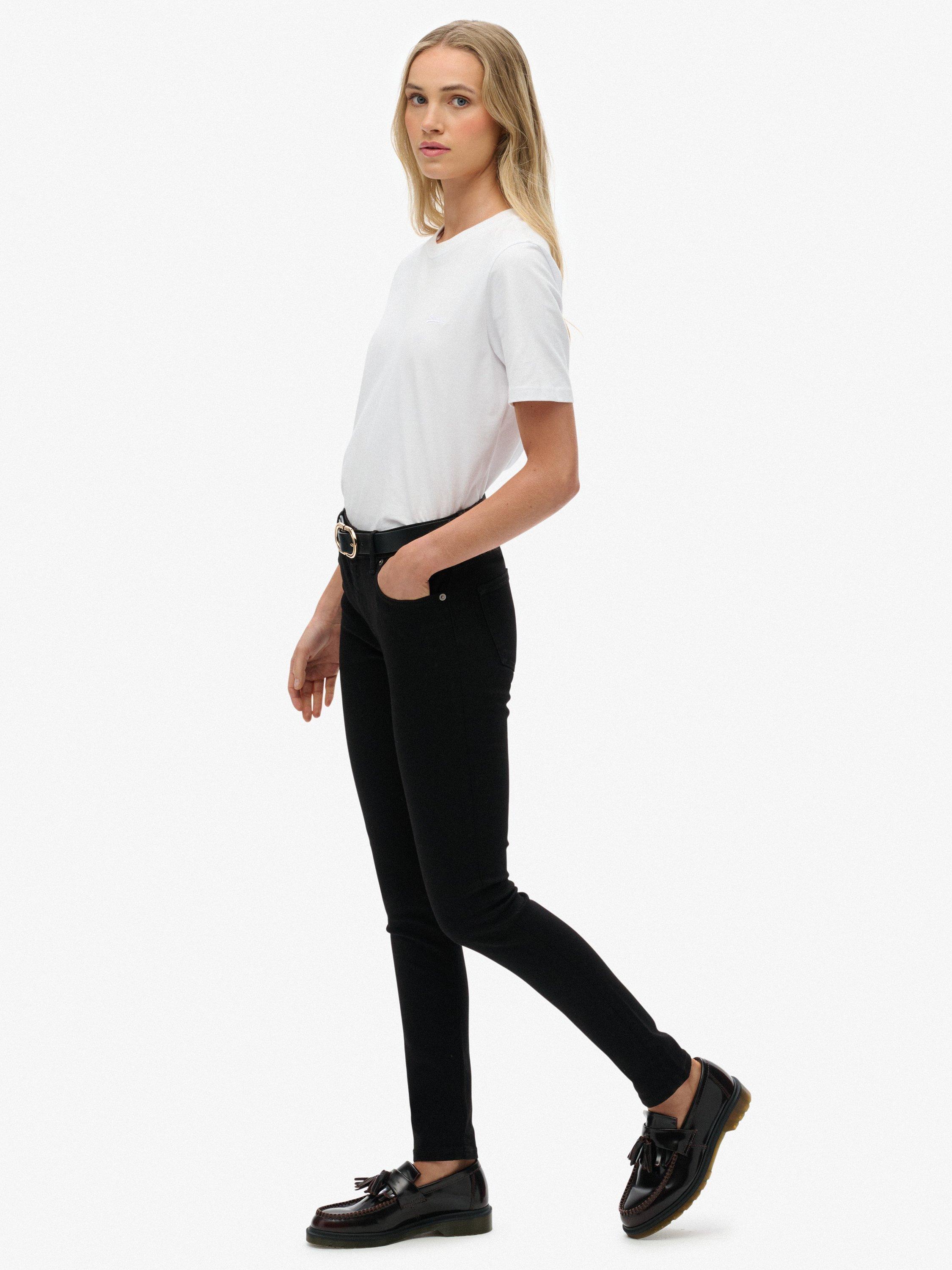 Product image 3 of 6, which shows Superdry Mid Rise Skinny Jeans, Black, W26/L30