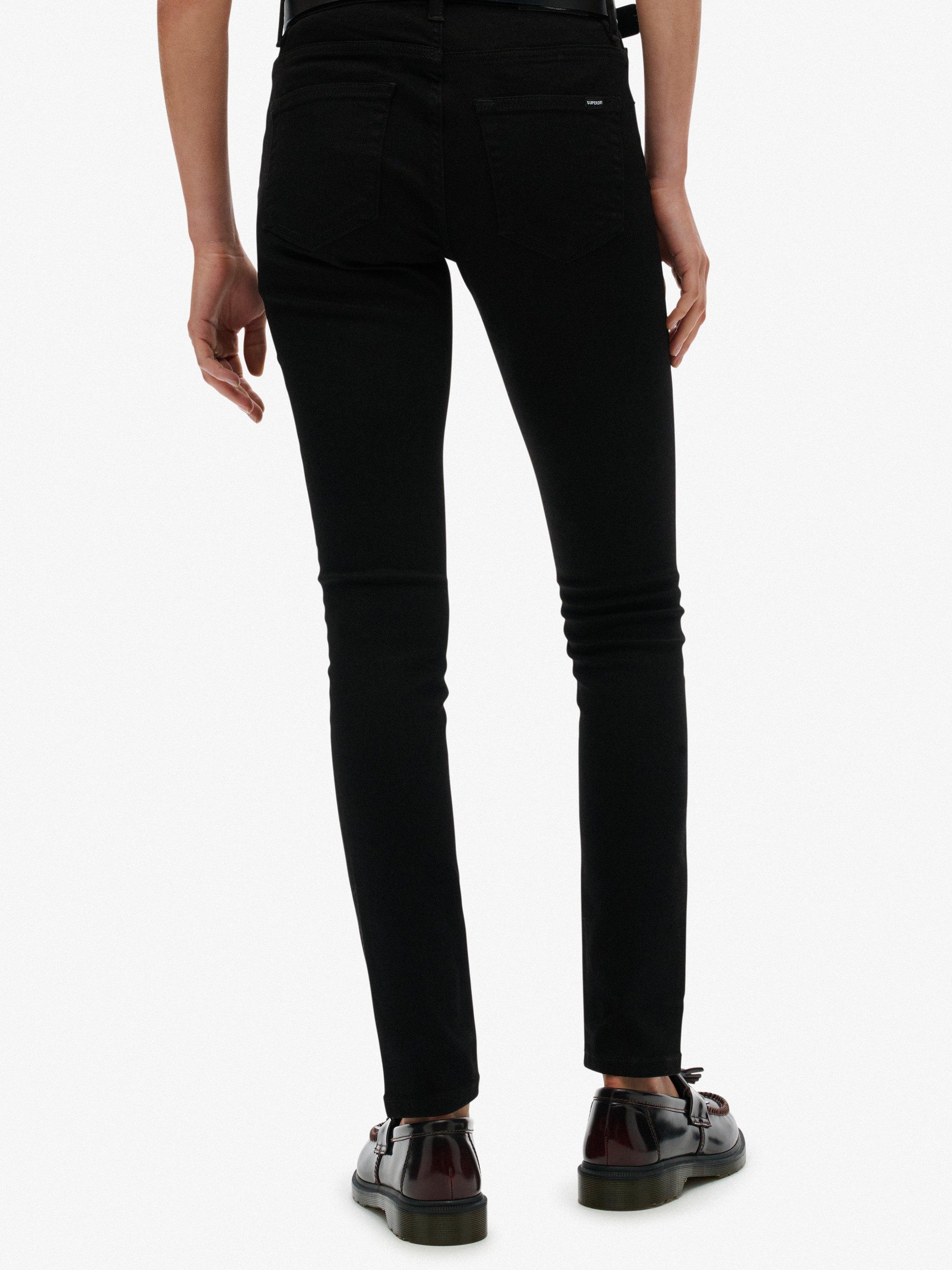 Product image 5 of 6, which shows Superdry Mid Rise Skinny Jeans, Black, W26/L30