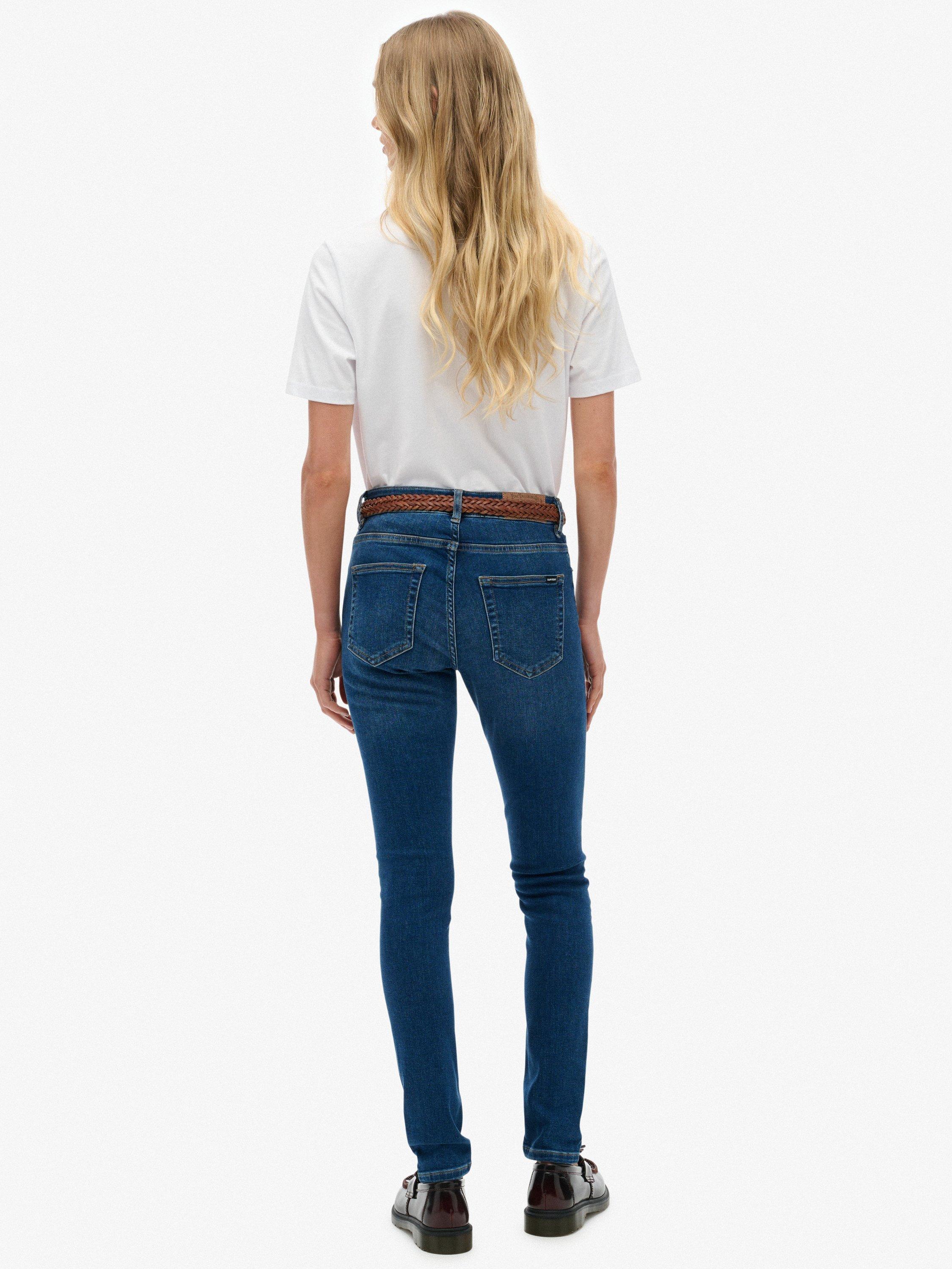 Product image 2 of 6, which shows Superdry Mid Rise Skinny Jeans, Deep Indigo, W26/L30