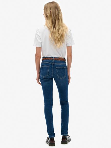 Superdry Mid Rise Skinny Jeans, Deep Indigo - view 2, Deep Indigo