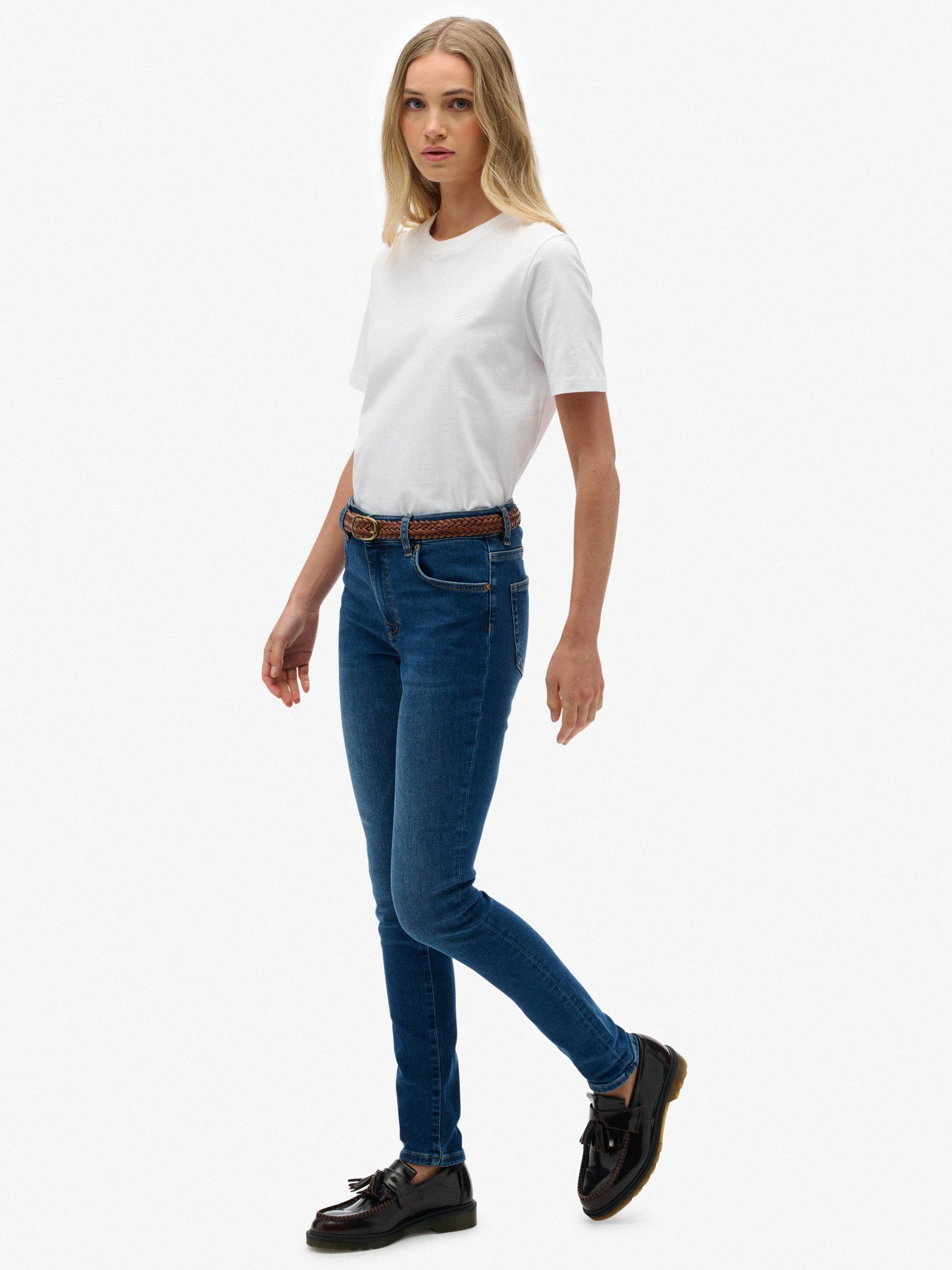 Product image 3 of 6, which shows Superdry Mid Rise Skinny Jeans, Deep Indigo, W26/L30