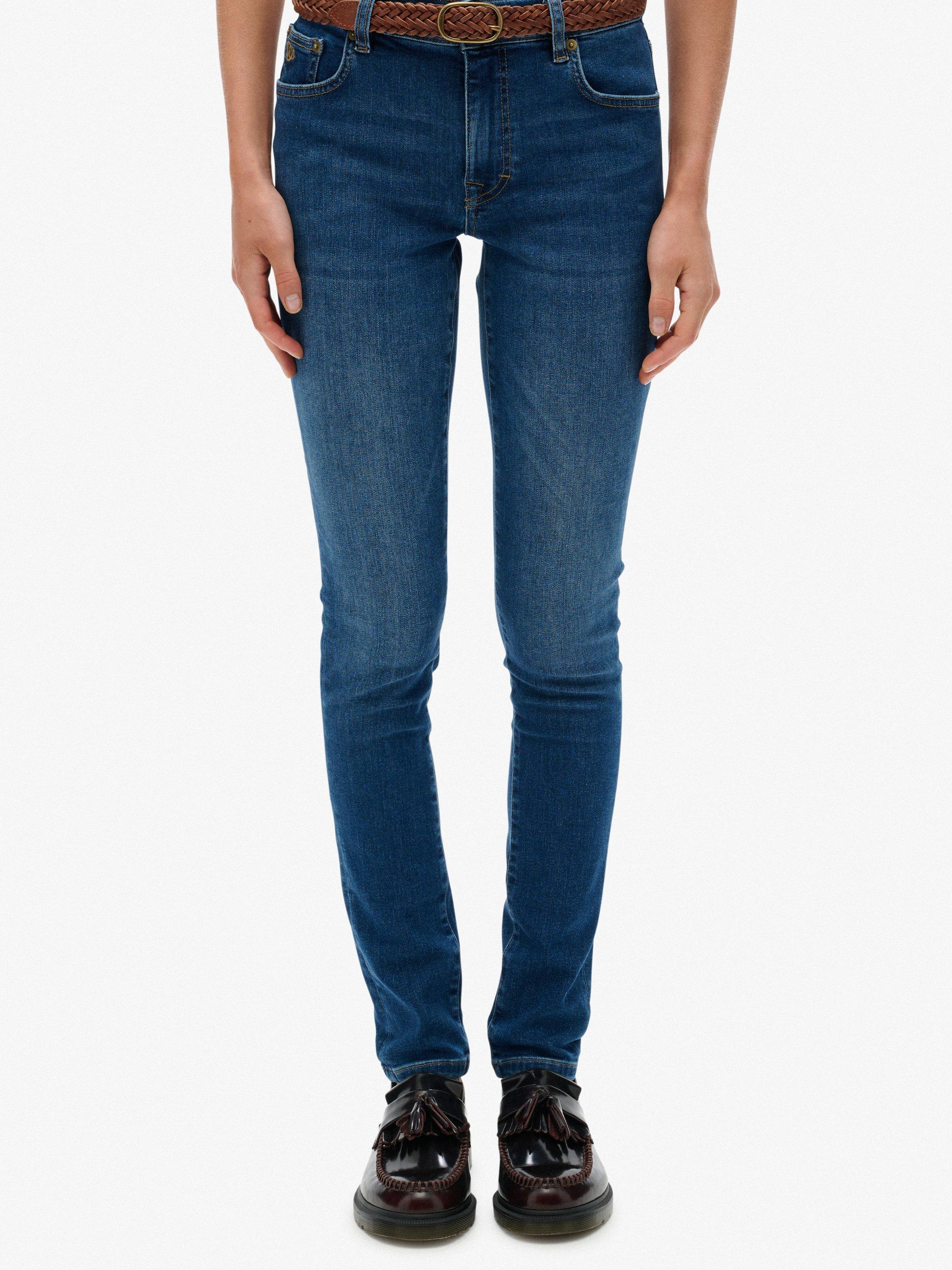 Product image 4 of 6, which shows Superdry Mid Rise Skinny Jeans, Deep Indigo, W26/L30