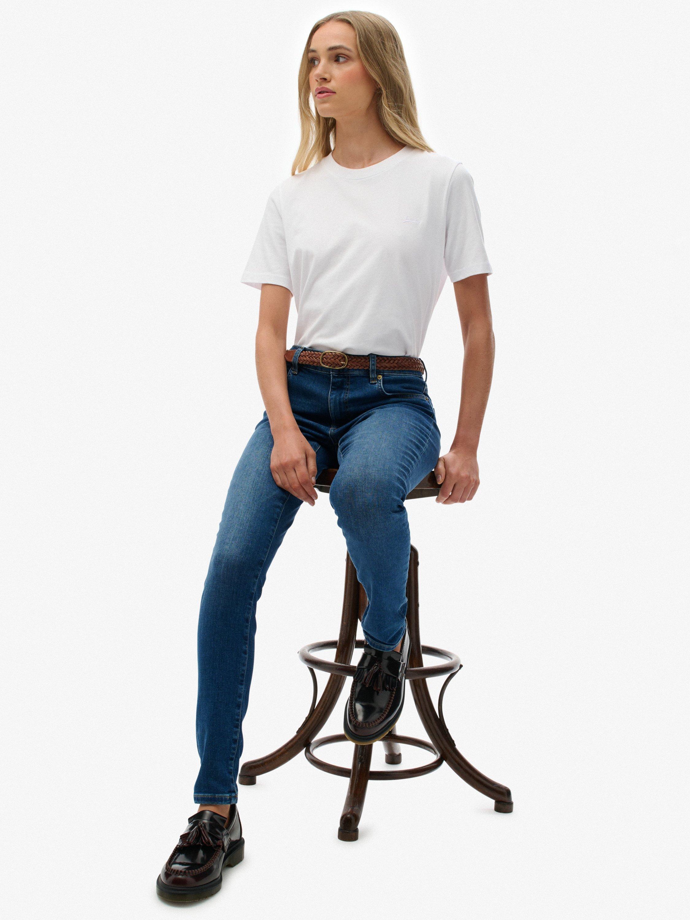 Product image 6 of 6, which shows Superdry Mid Rise Skinny Jeans, Deep Indigo, W26/L30