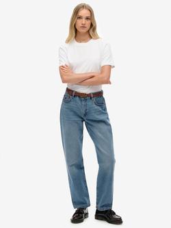 Superdry Mid Rise Straight Jeans, Mid Blue, Mid Blue