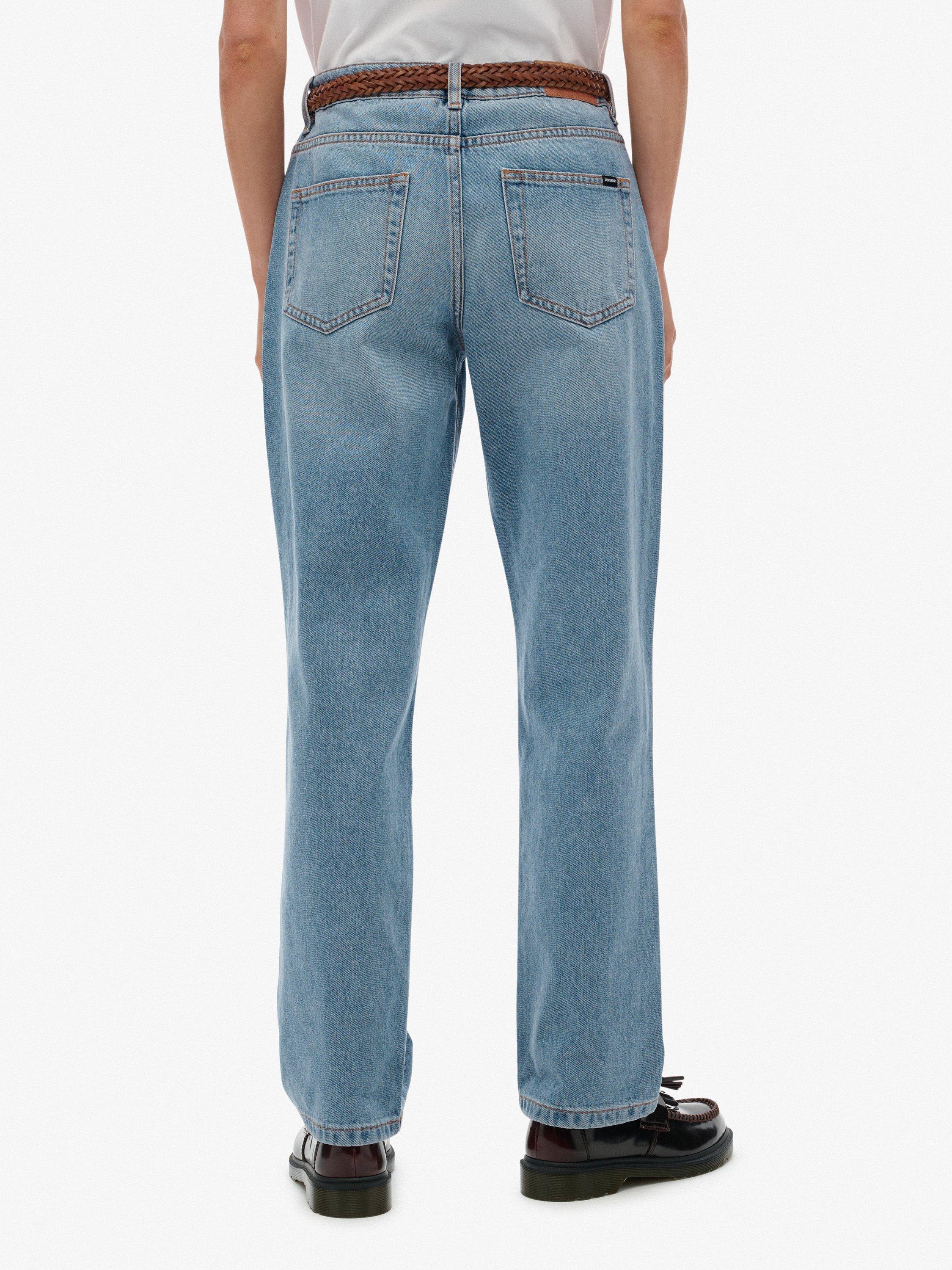 Product image 5 of 6, which shows Superdry Mid Rise Straight Jeans, Mid Blue, W26/L30