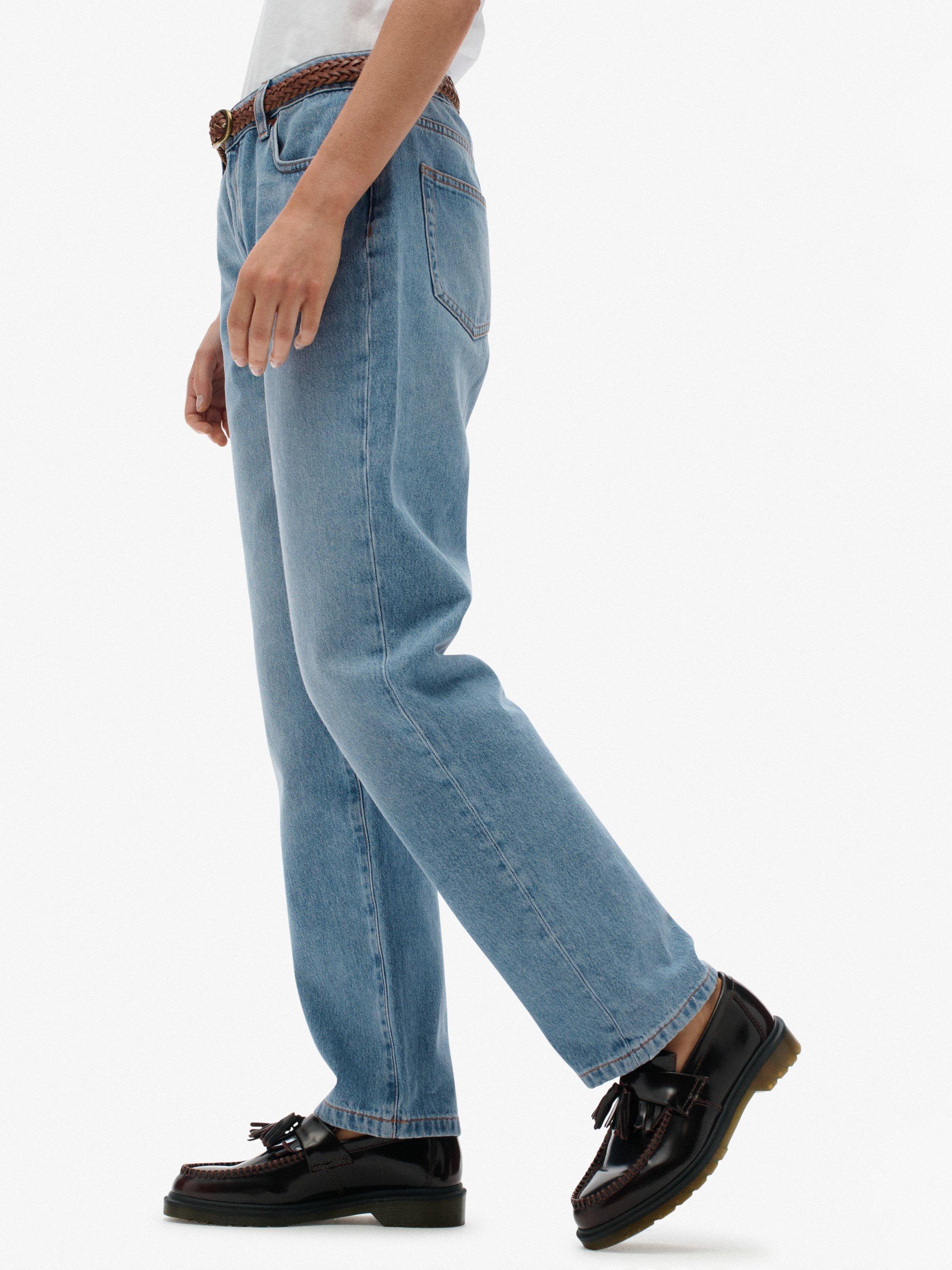 Product image 6 of 6, which shows Superdry Mid Rise Straight Jeans, Mid Blue, W26/L30
