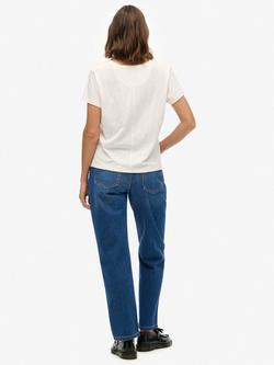 Superdry Mid Rise Straight Jeans, Deep Indigo - view 2, Deep Indigo