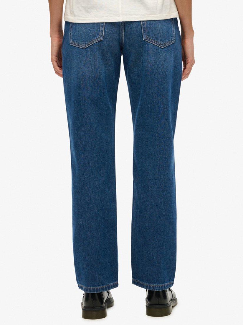 Product image 5 of 6, which shows Superdry Mid Rise Straight Jeans, Deep Indigo, W26/L30