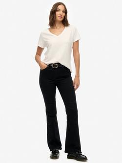 Superdry Mid Rise Flare Jeans, Black
