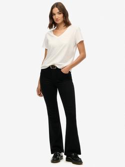 Superdry High Rise Flare Jeans, Black