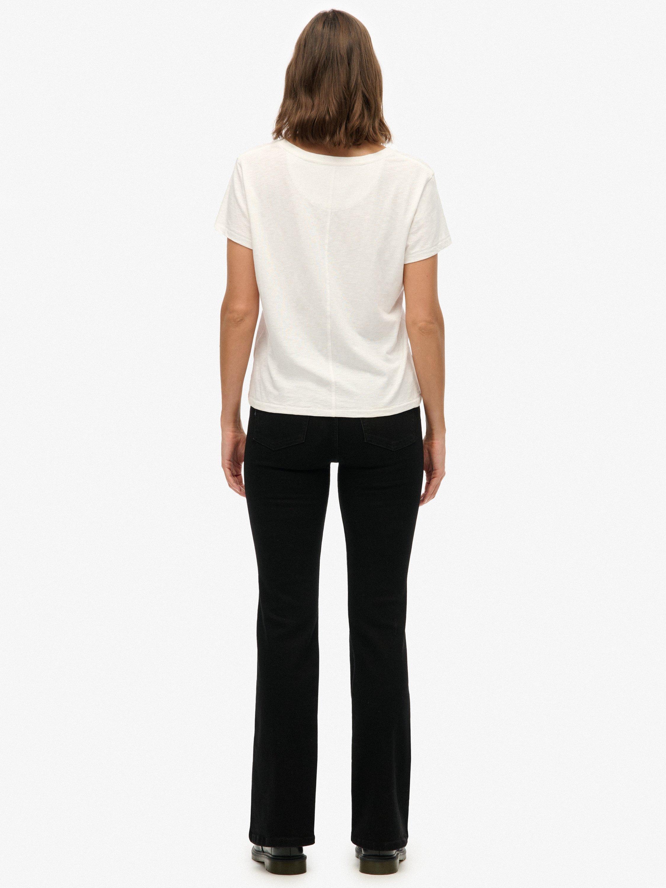 Product image 2 of 6, which shows Superdry High Rise Flare Jeans, Black, W26/L30