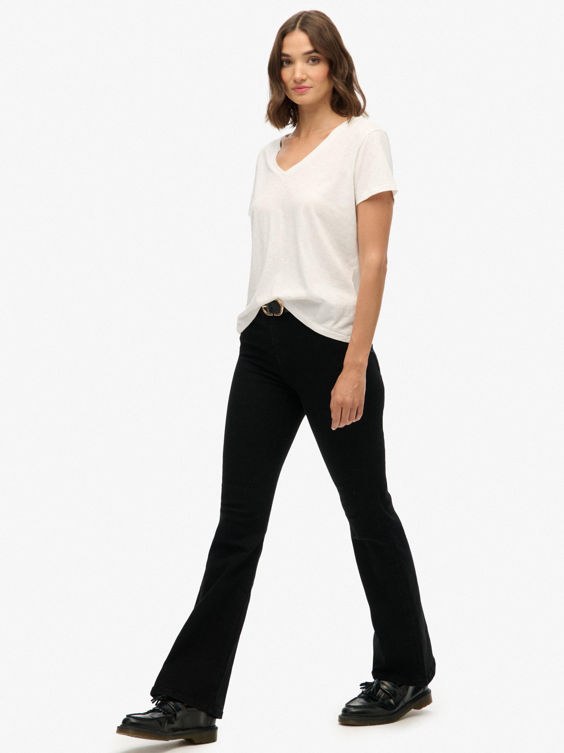 Product image 3 of 6, which shows Superdry High Rise Flare Jeans, Black, W26/L30
