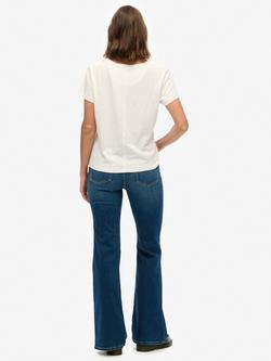 Superdry High Rise Flare Jeans - view 2, Deep Indigo