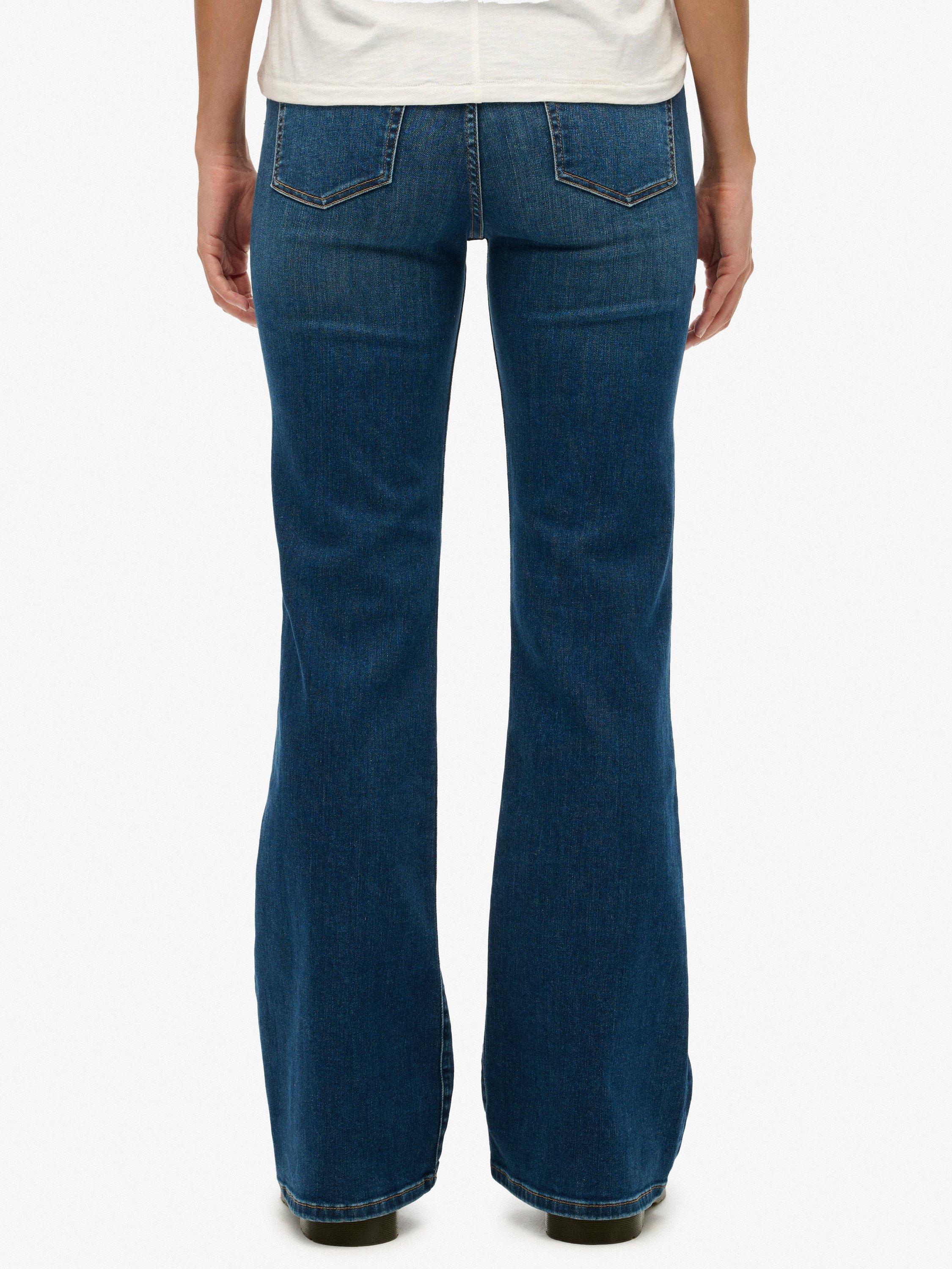Product image 5 of 6, which shows Superdry High Rise Flare Jeans, Deep Indigo, W26/L30