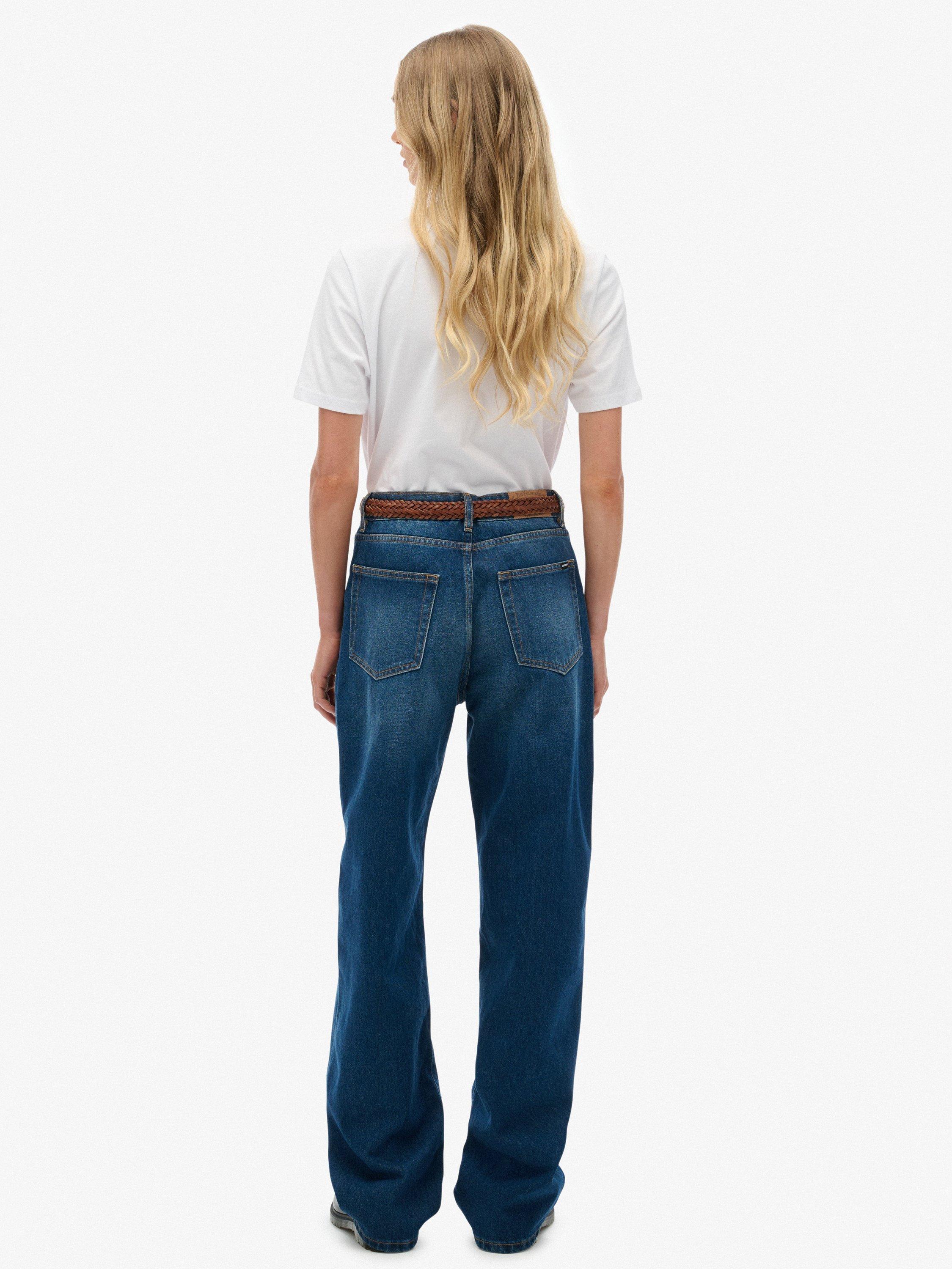 Product image 2 of 6, which shows Superdry High Rise Wide Leg Jeans, Deep Indigo, W26/L30