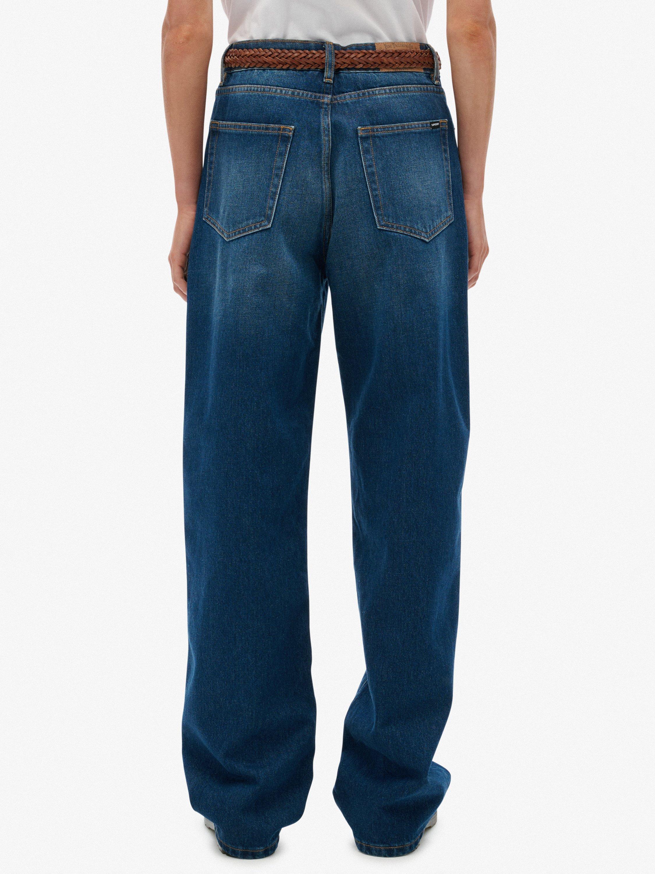 Product image 5 of 6, which shows Superdry High Rise Wide Leg Jeans, Deep Indigo, W26/L30