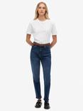 Superdry High Rise Mom Jeans, Mid Blue