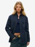 Superdry Oversized Military Long Sleeve Shirt, French Navy