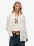 Superdry Oversized Embroidered Vacation Pure Linen Shirt, Optic