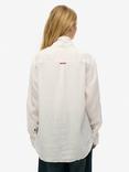 Superdry Oversized Embroidered Vacation Pure Linen Shirt, Optic