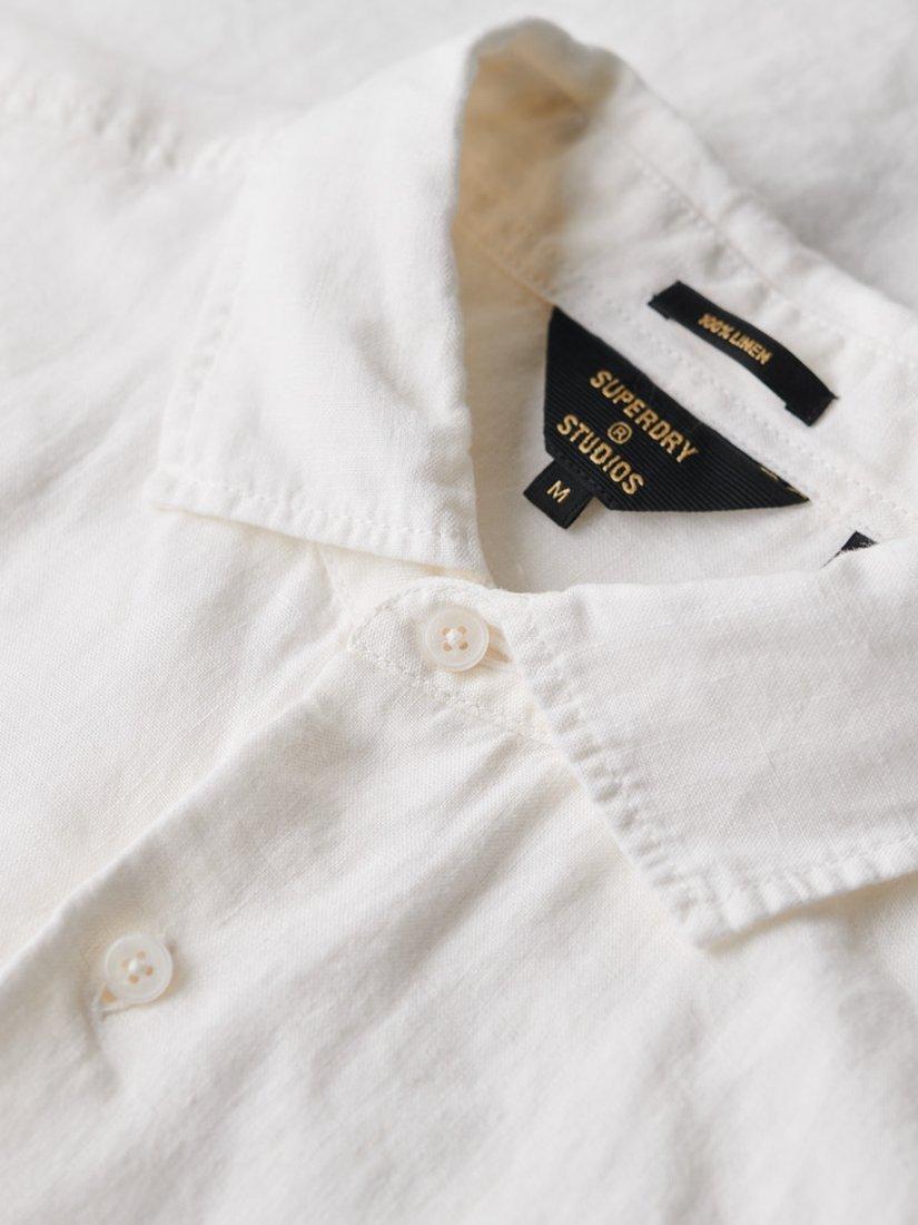 Product image 5 of 6, which shows Superdry Oversized Casual Pure Linen Shirt, Optic, XS