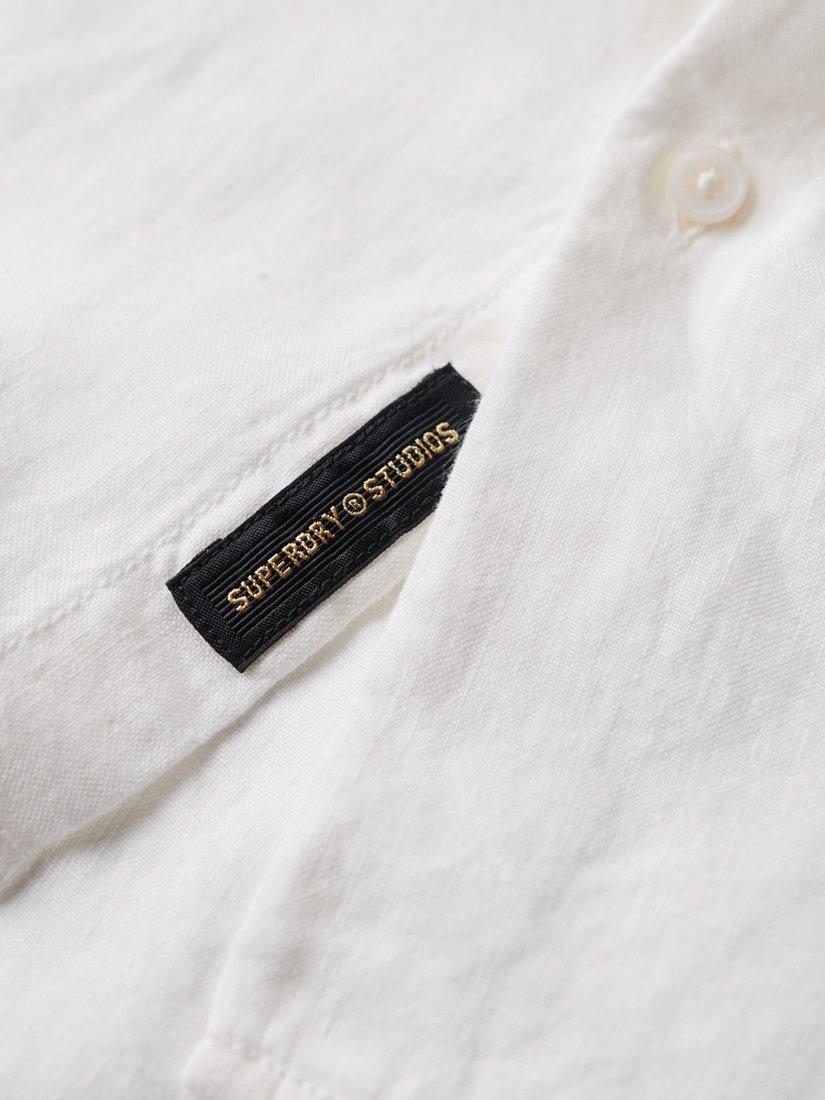 Product image 6 of 6, which shows Superdry Oversized Casual Pure Linen Shirt, Optic, XS