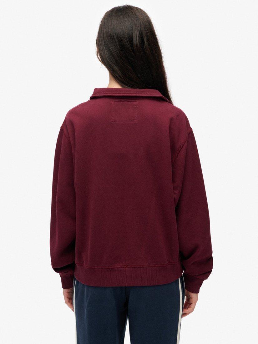 Product image 2 of 5, which shows Superdry Athletic Essentials 1/2 Zip Jumper, Port Red, 10